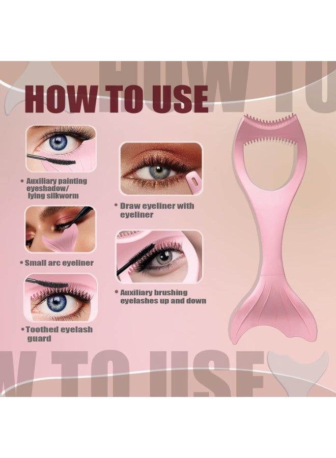 ChicAbode Detachable 3 in 1 Eyelashes Tools Mascara Shield Applicator Guard, Eyeliner Stencil, Eyeshadow Stencil, Pink Lash Curler, Winged Eyeliner Tool, Lash Buddy, Gift for Women, 2 Pack - Image 3